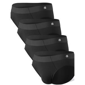 DAVID ARCHY Seamless Brief Modal Soft Breathable No Fly 4 Pack, Black, Small NWT